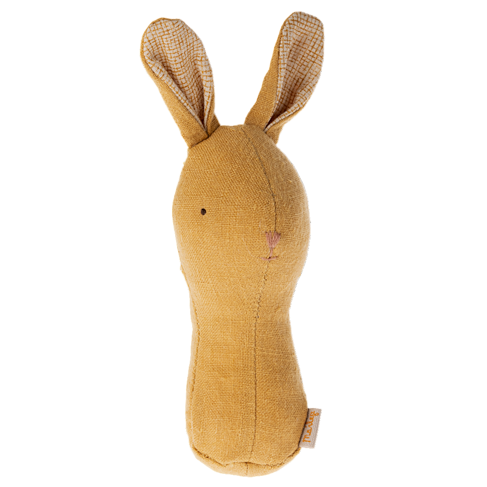 Lullaby Friends Rattle - Bunny - Dusty Yellow - HoneyBug