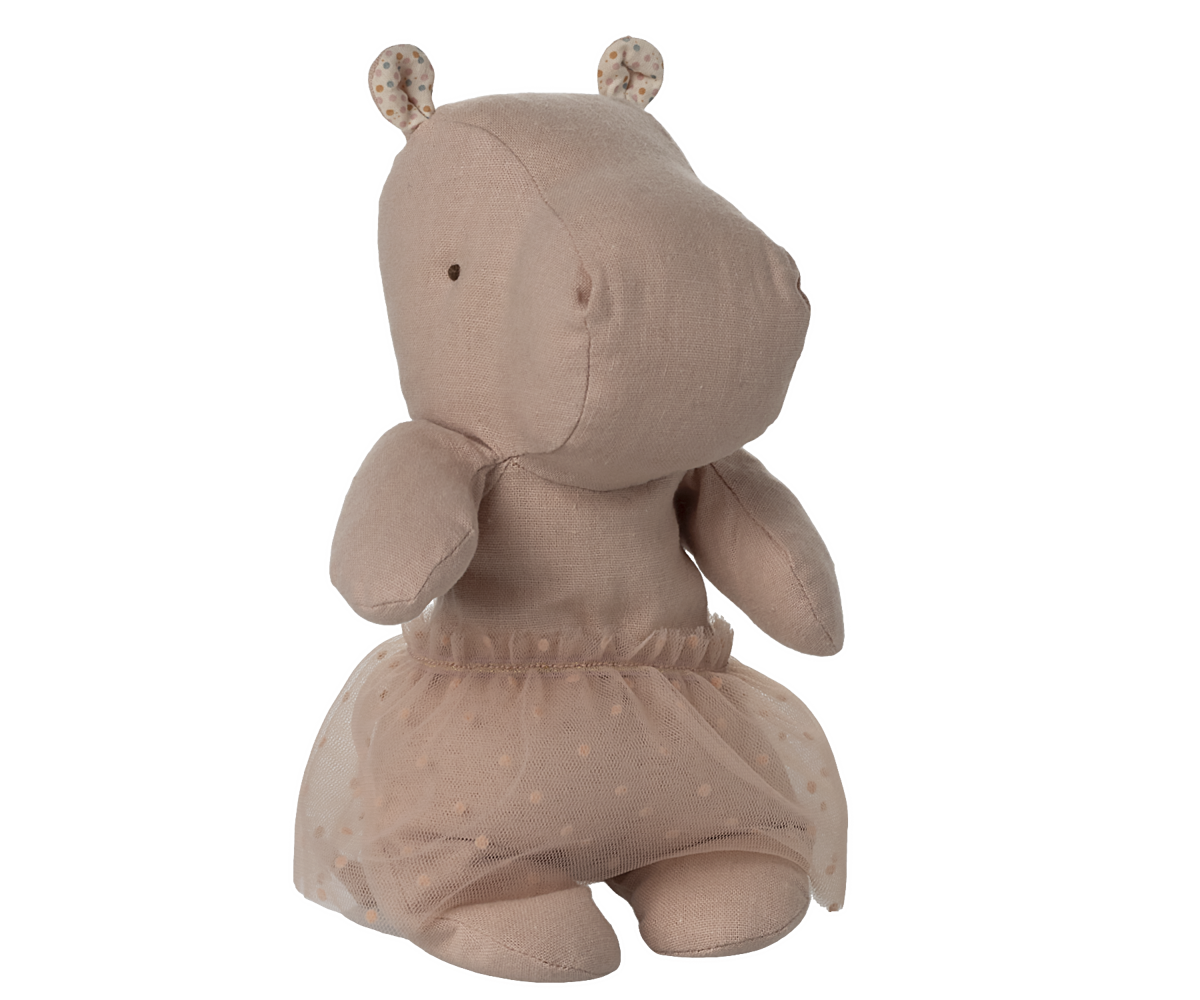 Hippo with Skirt - Small - Soft Rose - HoneyBug