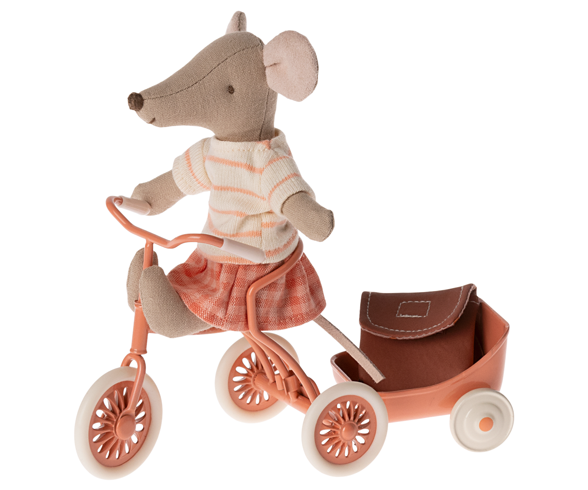 Tricycle Mouse, Big Sister - Coral - HoneyBug