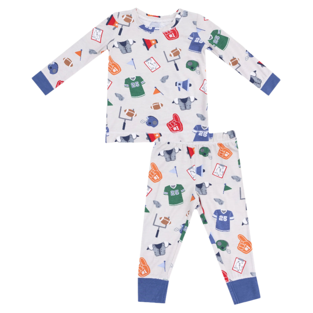 Long Sleeve Loungewear Set - Game Day Grey - HoneyBug