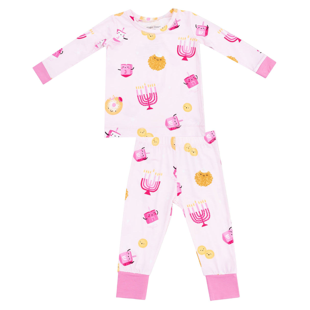 Hanukkah - Pink - Long Sleeve Loungewear Set - HoneyBug