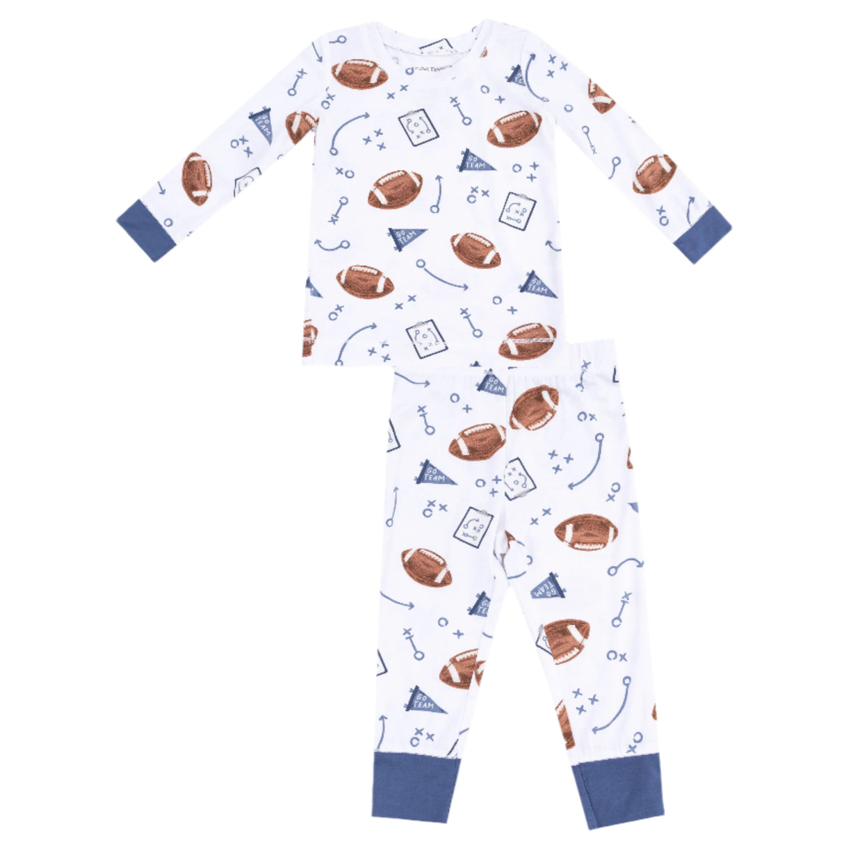 Long Sleeve Loungewear Set - Touchdown Time Navy - HoneyBug