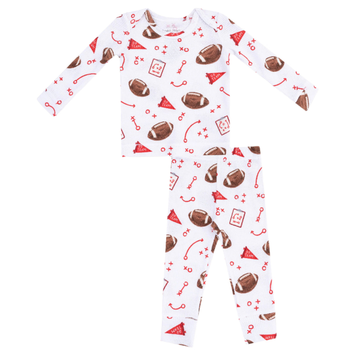 Long Sleeve Loungewear Set - Touchdown Time Red - HoneyBug