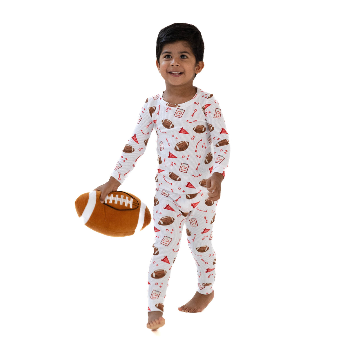 Long Sleeve Loungewear Set - Touchdown Time Red - HoneyBug