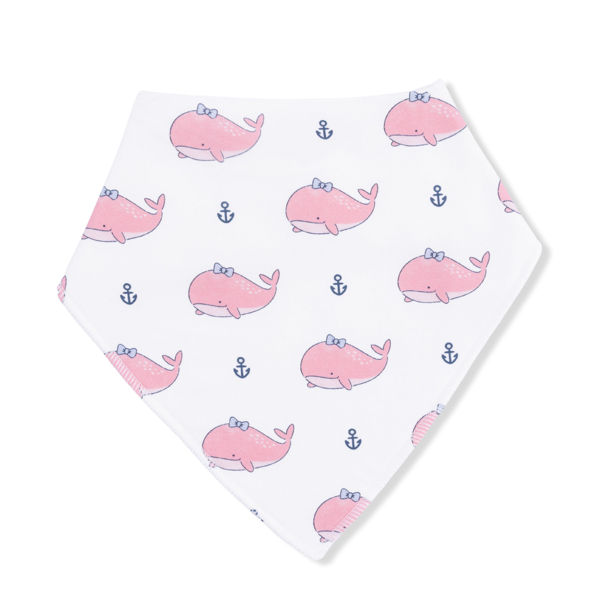 Bubbly Whale with Bow Pink - Bandana Bib