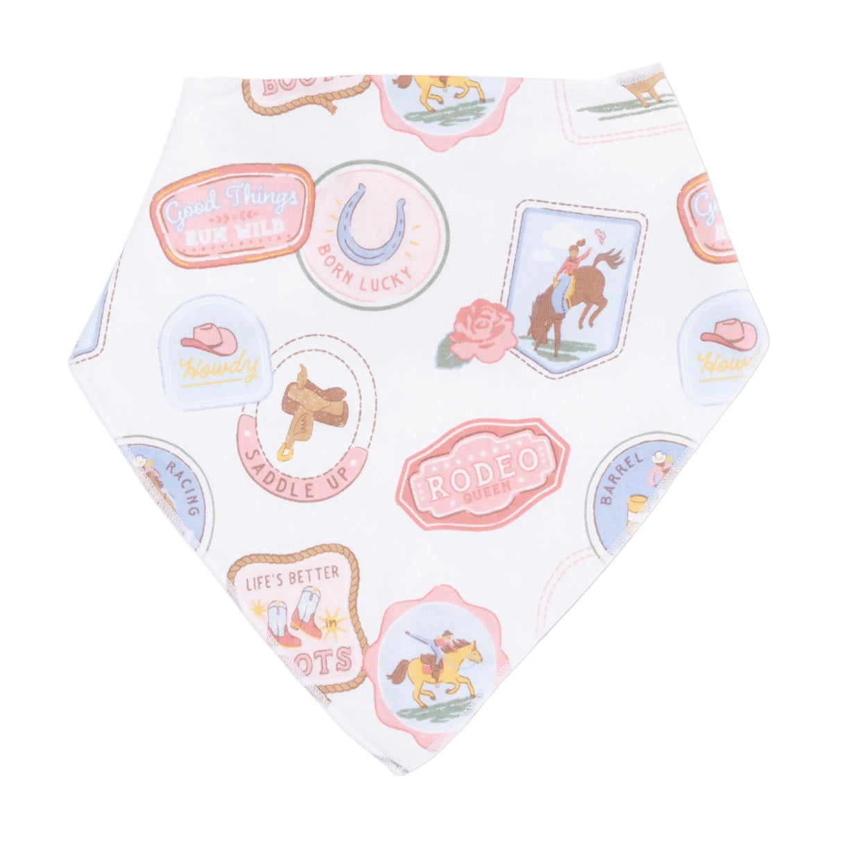 Rodeo Patches Pink - Bandana Bib