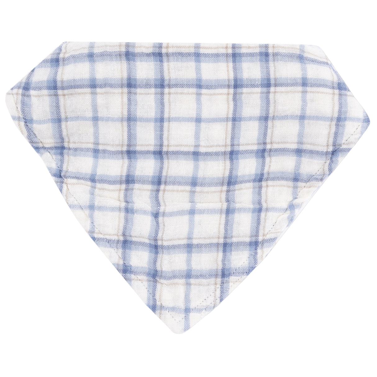 Bandana Bib - Blue Plaid - HoneyBug