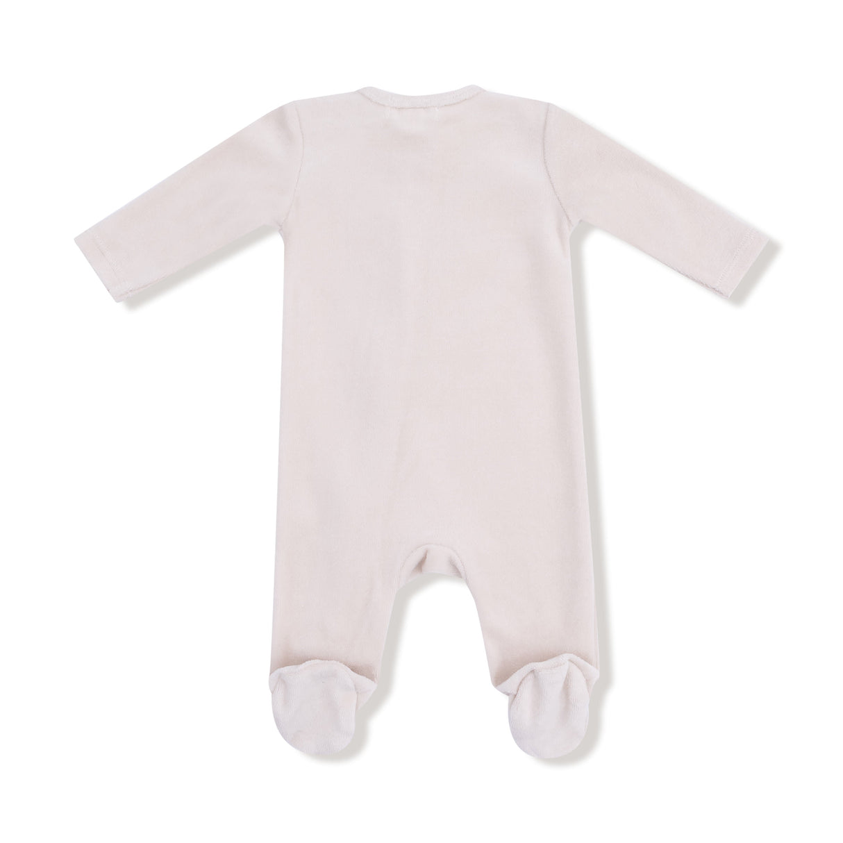 Oatmeal Velour Footie - HoneyBug
