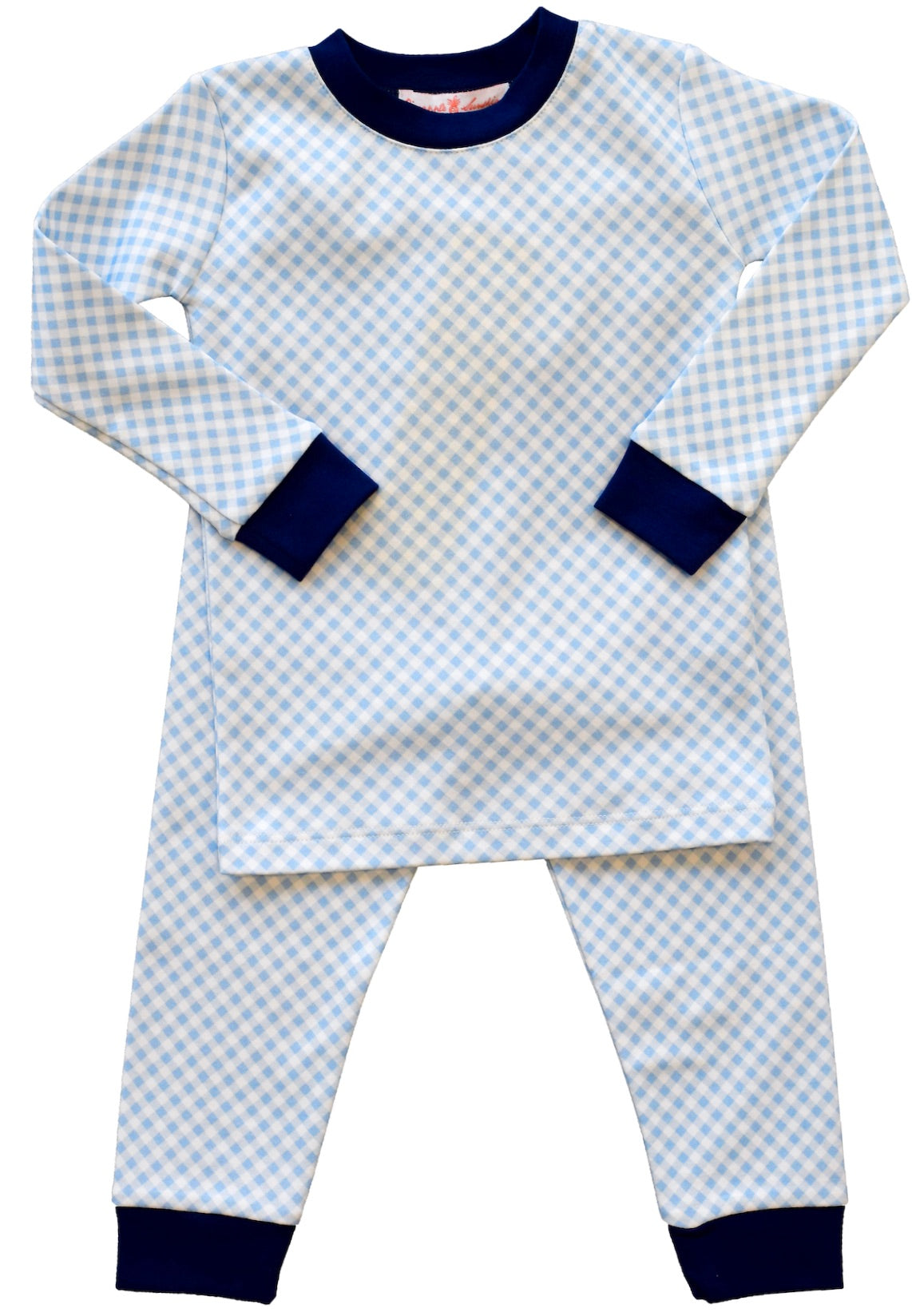 Blue Gingham Pajama Set - HoneyBug