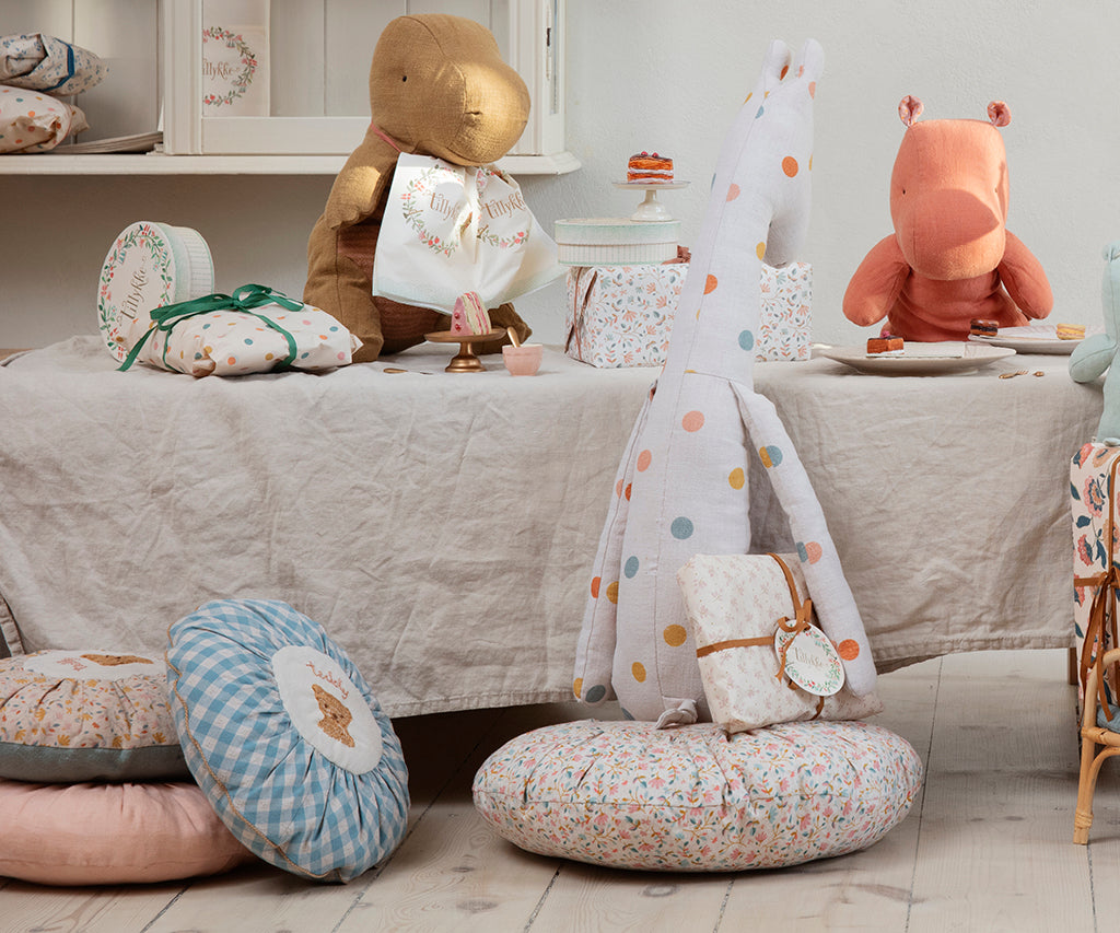 Cushion - Small - Checked Teddy - HoneyBug