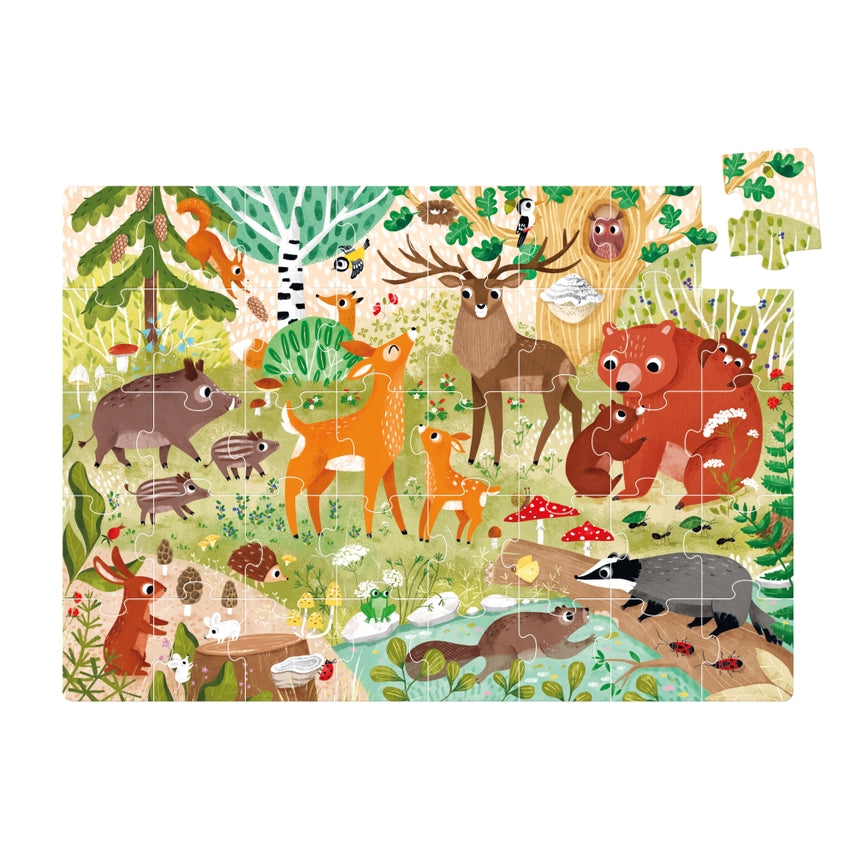 Wild Jumbo Floor Puzzle - Forest Animals - HoneyBug