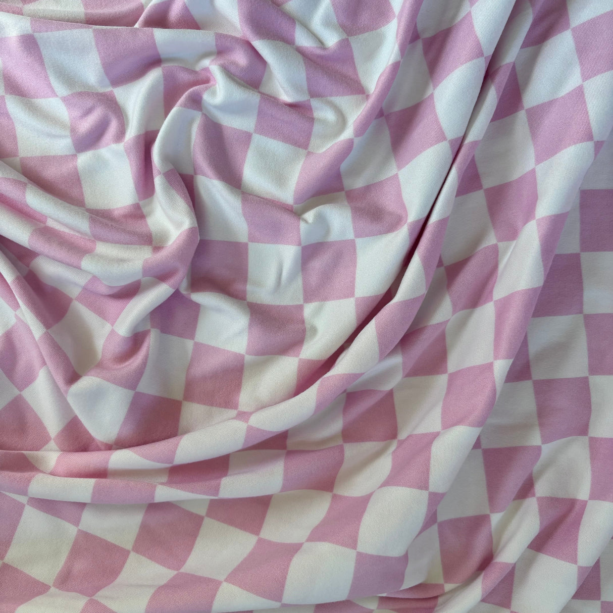 Sugar Pink & White Checkered Stretch Swaddle