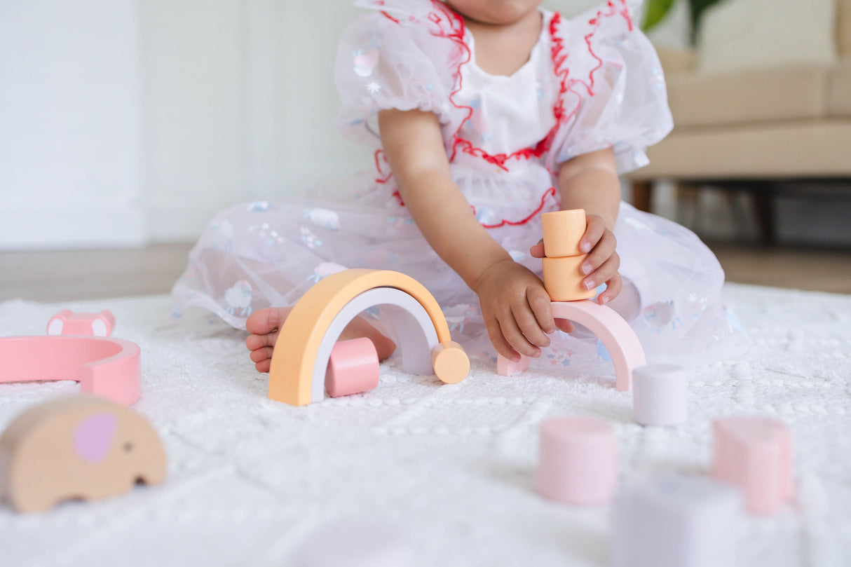 Pink Animal Rainbow Stacking Toy