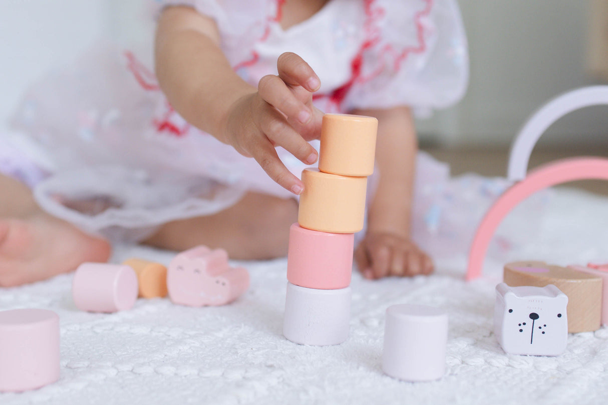 Pink Animal Rainbow Stacking Toy