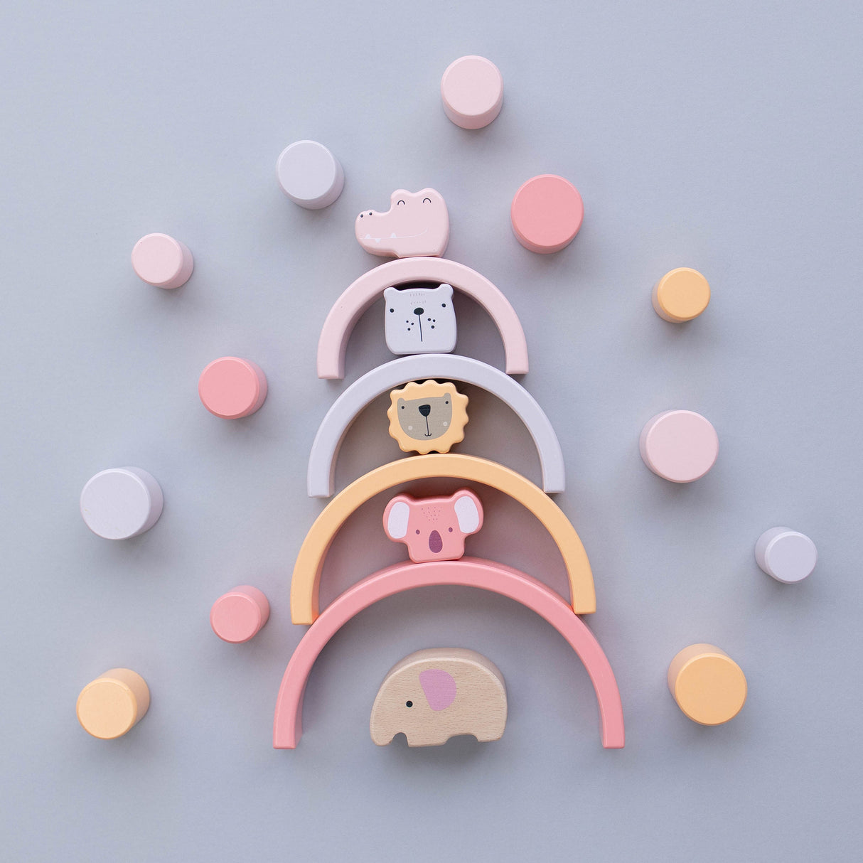 Pink Animal Rainbow Stacking Toy