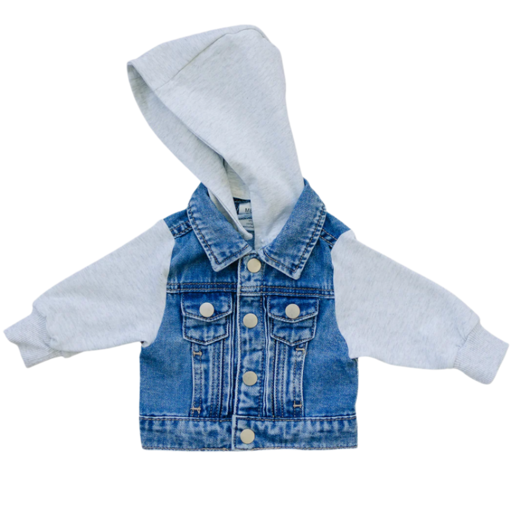 Mebie Baby Hooded Jean Jacket - HoneyBug
