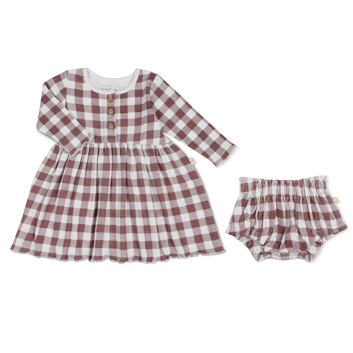 Organic Twirl Dress - Plum Gingham - HoneyBug