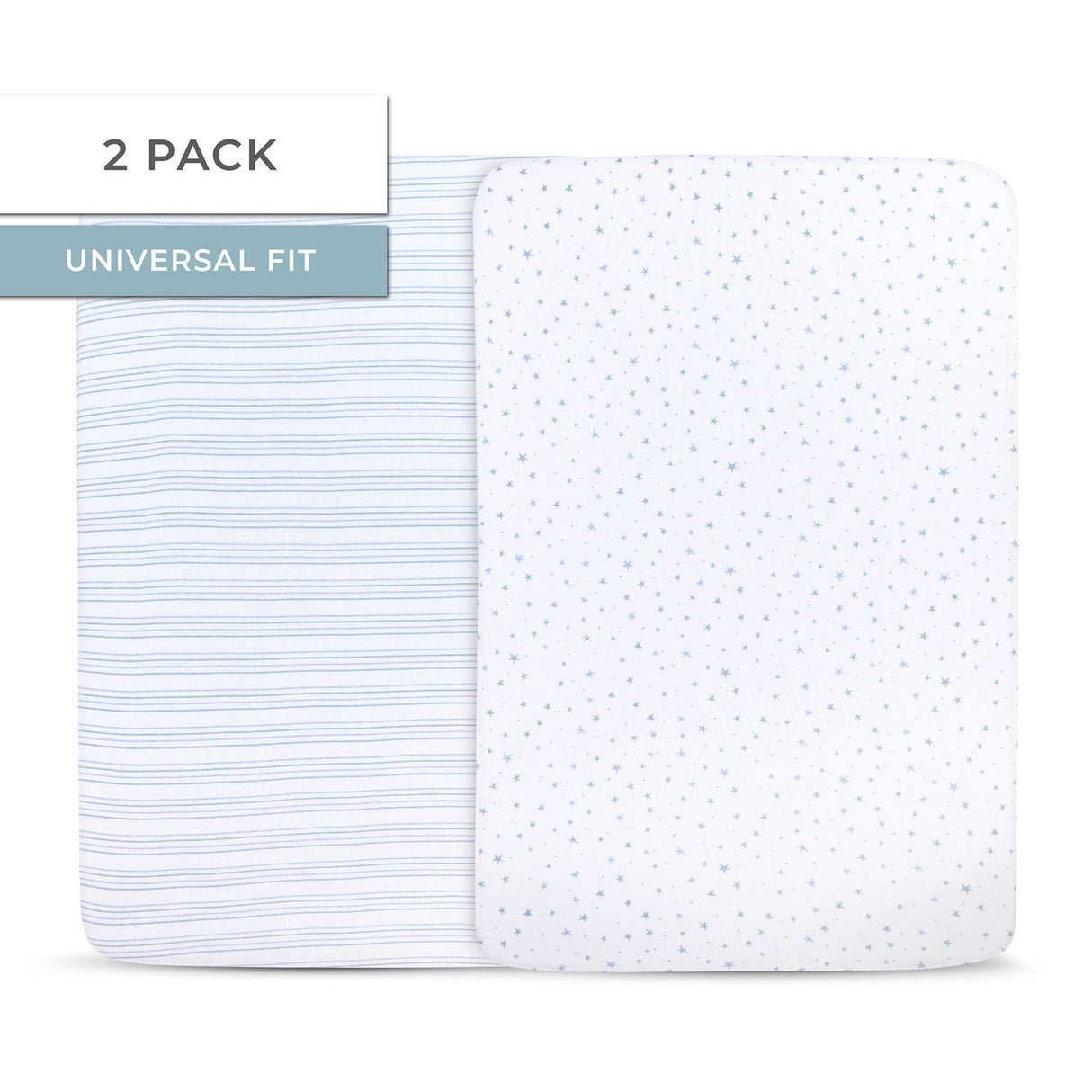 Crib Sheet Set - Dusty Blue Stars - HoneyBug