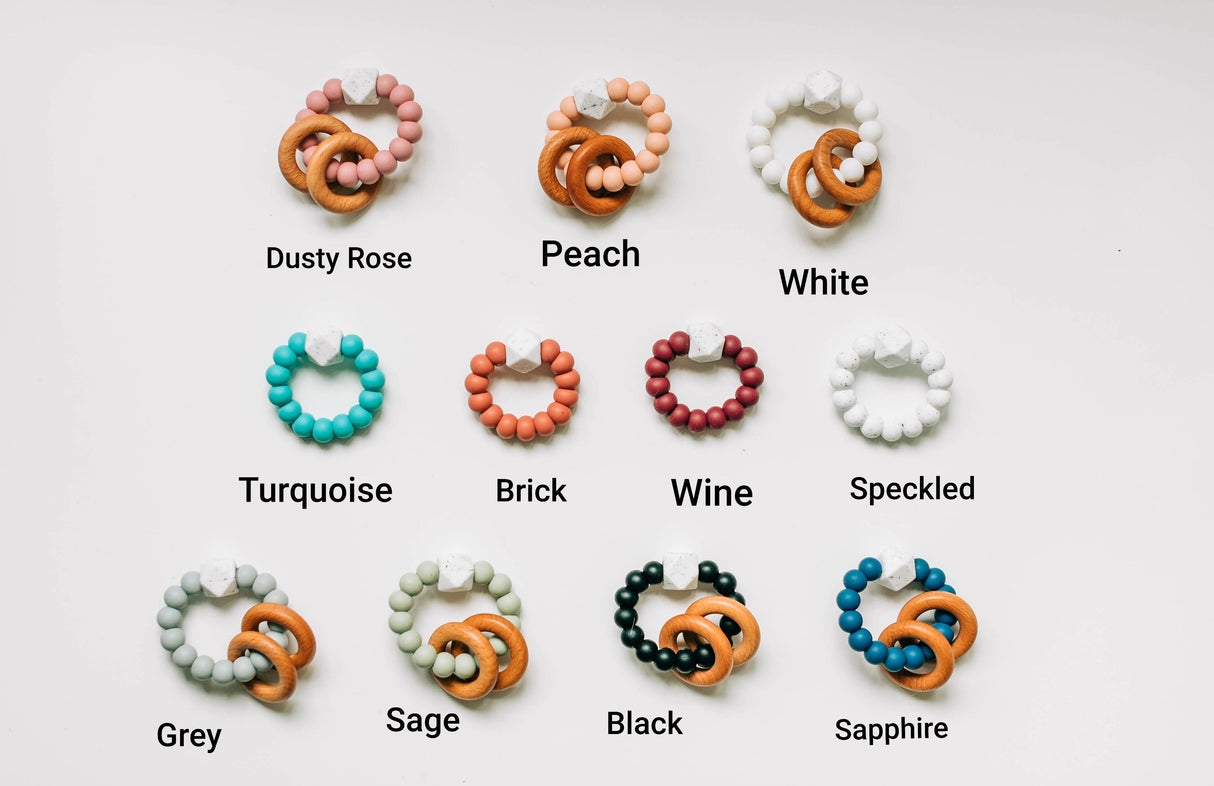 Silicone Beaded Rattle Rings