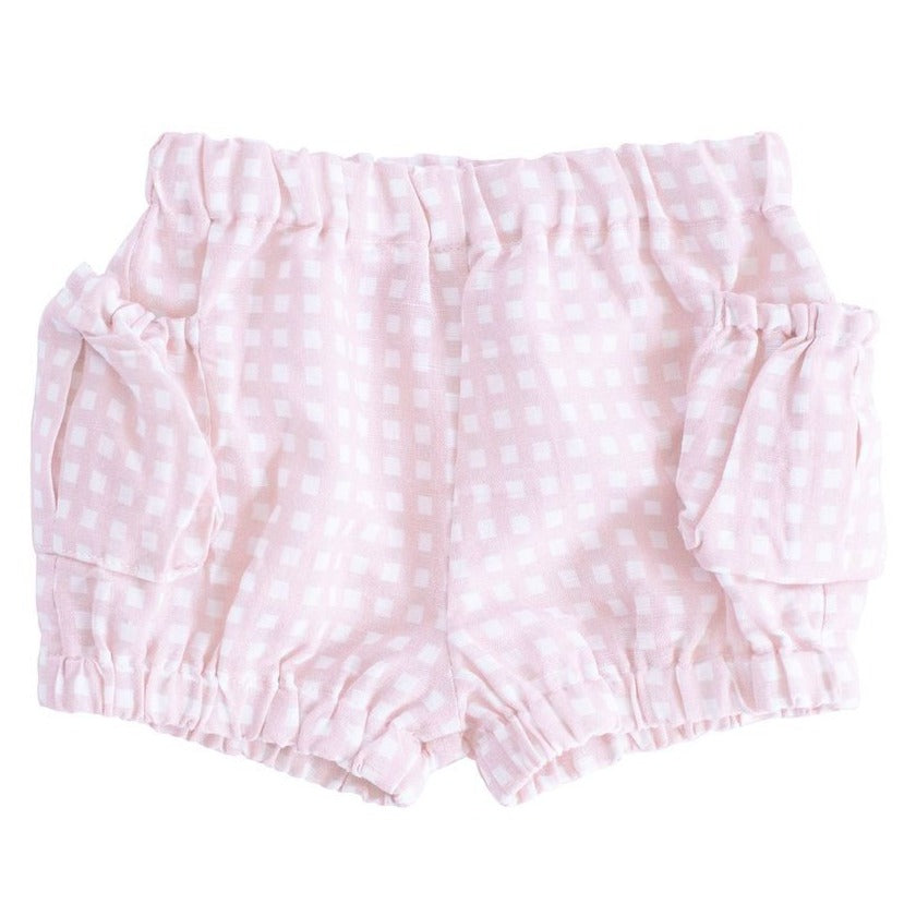 Girls short | dusty pink gingham - HoneyBug
