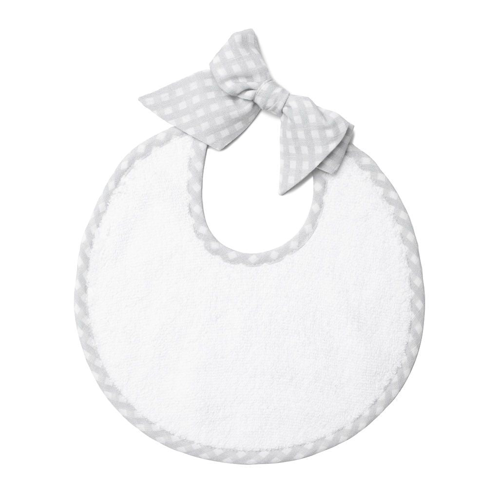 Newborn bib | grey gingham - HoneyBug