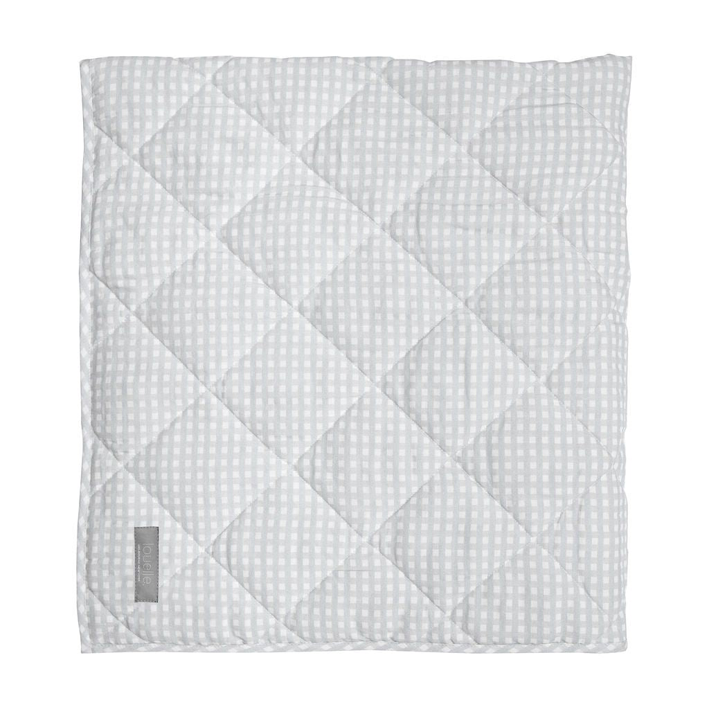 Play mat | grey gingham and white linen - HoneyBug