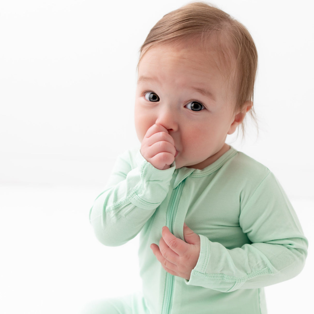 Green Zippered Footie - HoneyBug