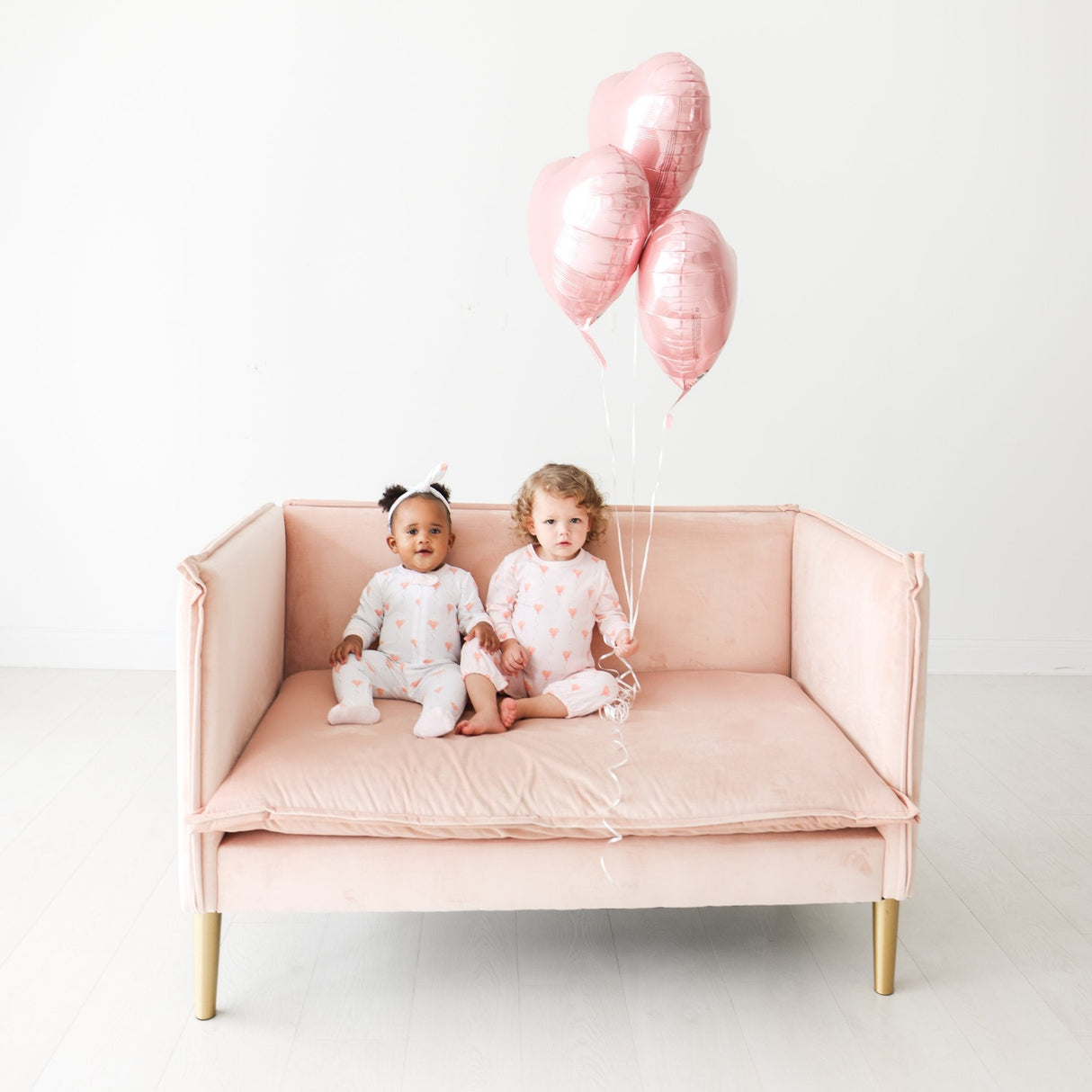 Pink Heart Balloon Romper - HoneyBug