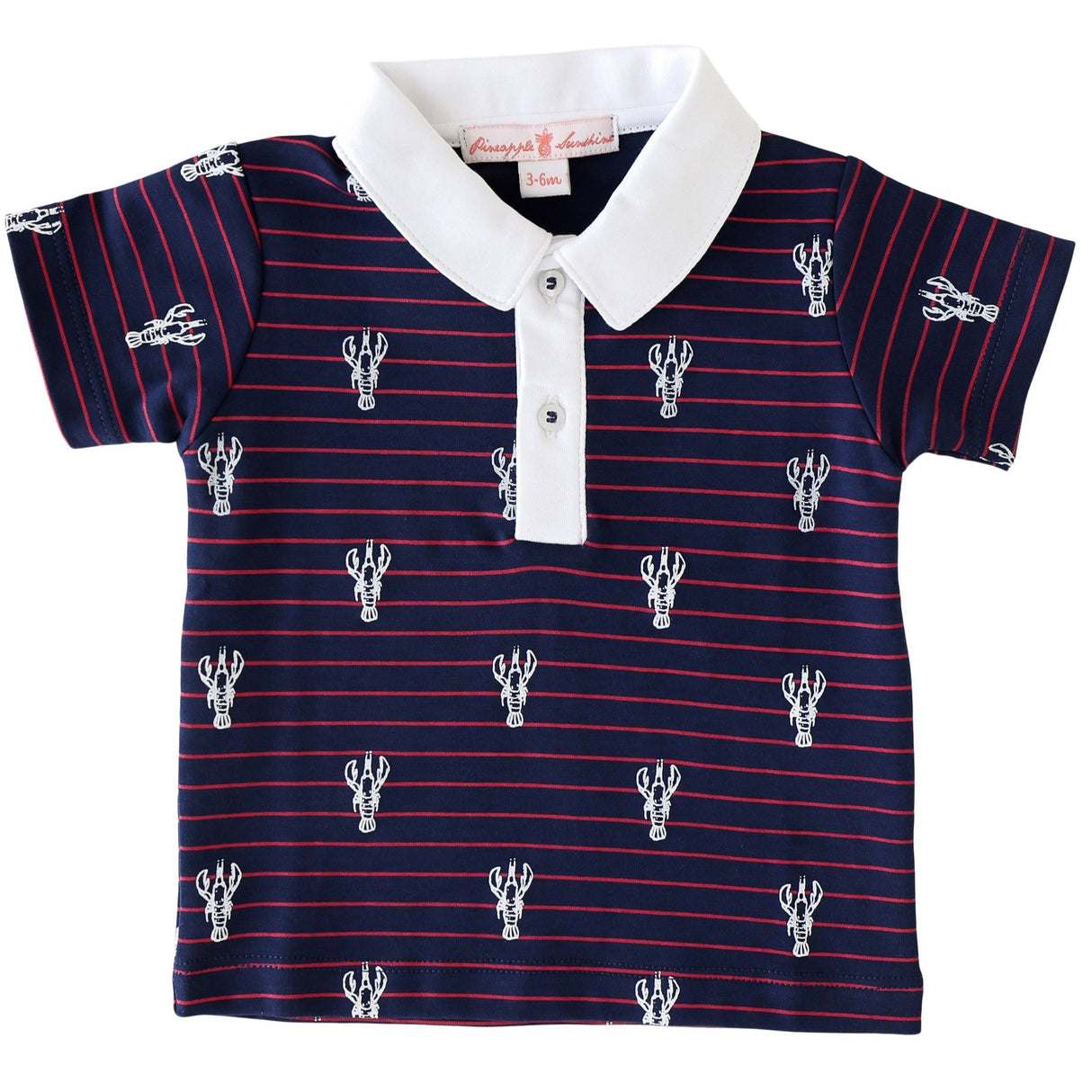 Lobster Stripe Polo - HoneyBug