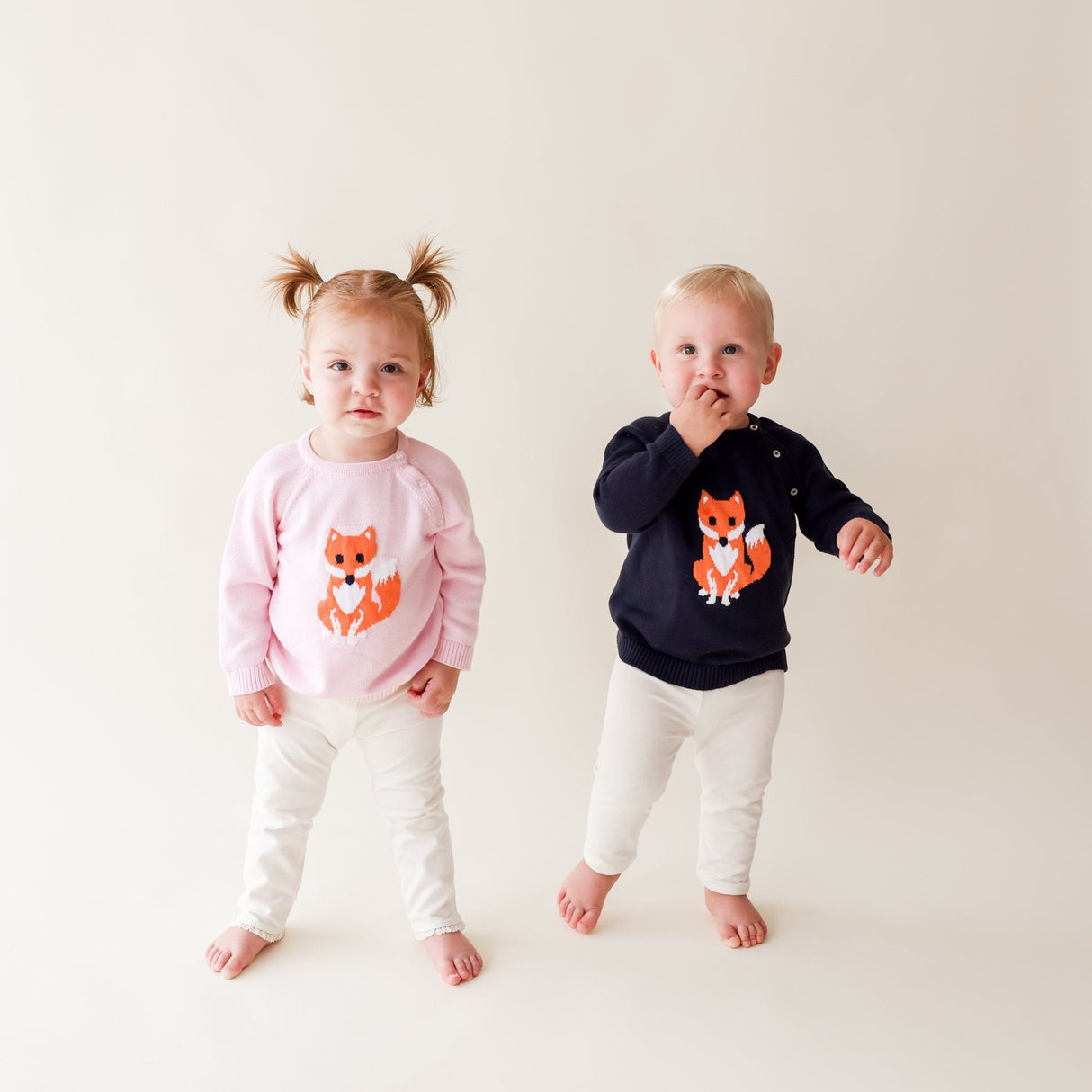 Navy Fox Intarsia Knit Sweater - HoneyBug