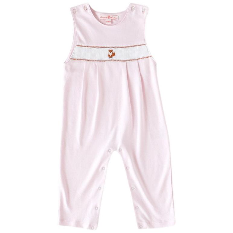 Pink Fox Smocked Romper - HoneyBug