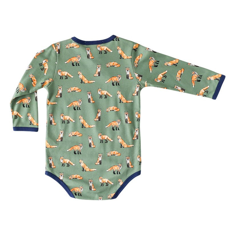 Green Fox Kimono Onesie - HoneyBug