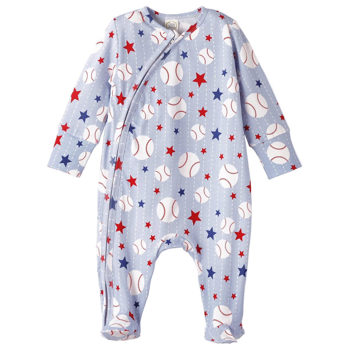 Grand Slam Baseball Bamboo Zipper Romper for Baby