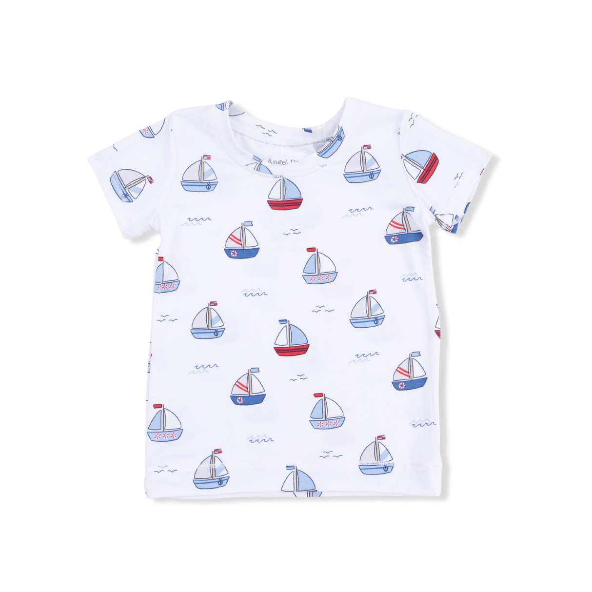 Bubbly Sailboats Blue - Short Sleeve Loungewear Set