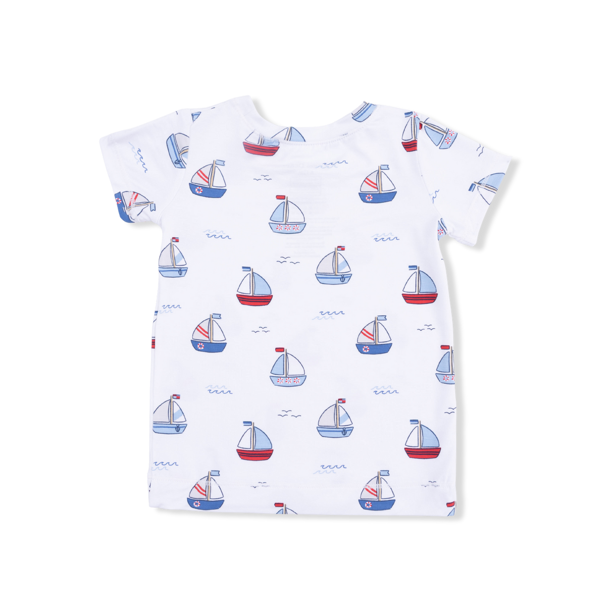 Bubbly Sailboats Blue - Short Sleeve Loungewear Set
