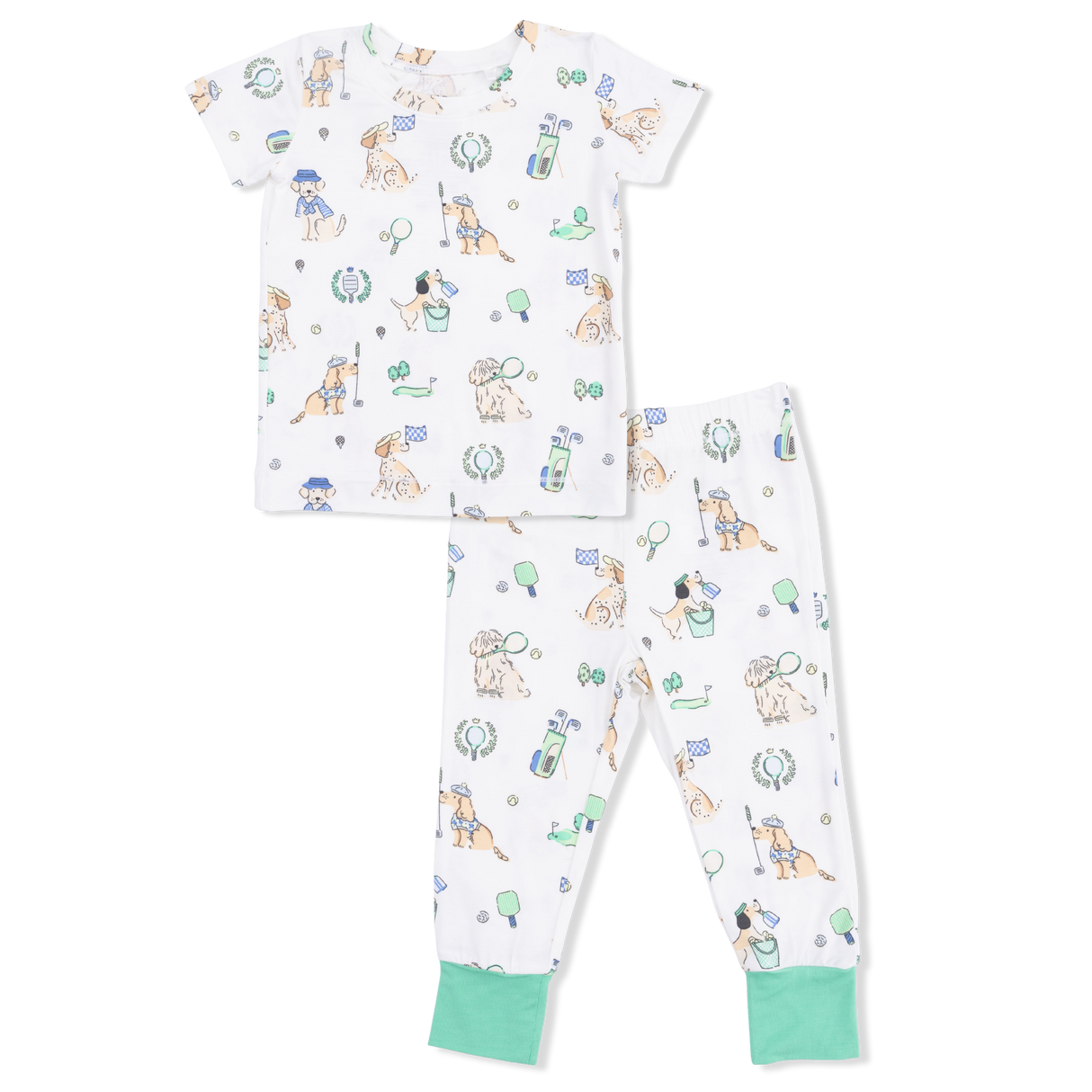 Country Club Dogs Neutral - Short Sleeve Loungewear Set