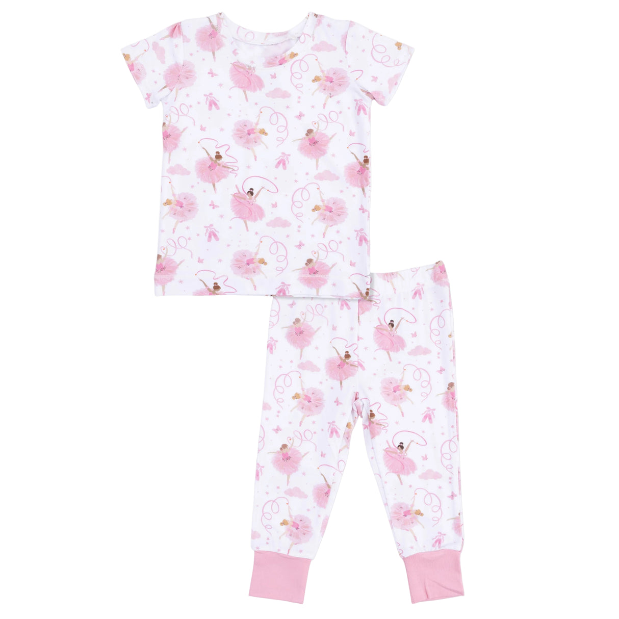 Ribbon Ballerinas - Short Sleeve Loungewear Set