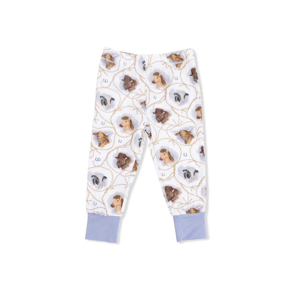 Farm Animals Rope Cameos Uni - Short Sleeve Loungewear Set