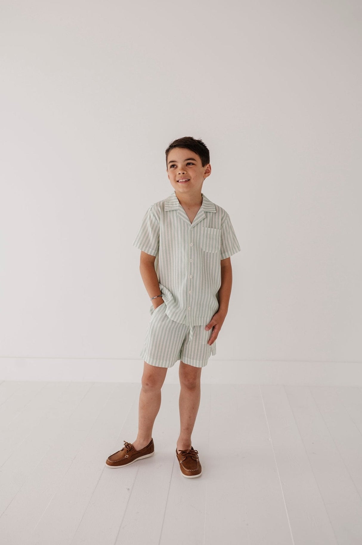 Boy's Linen Button Top