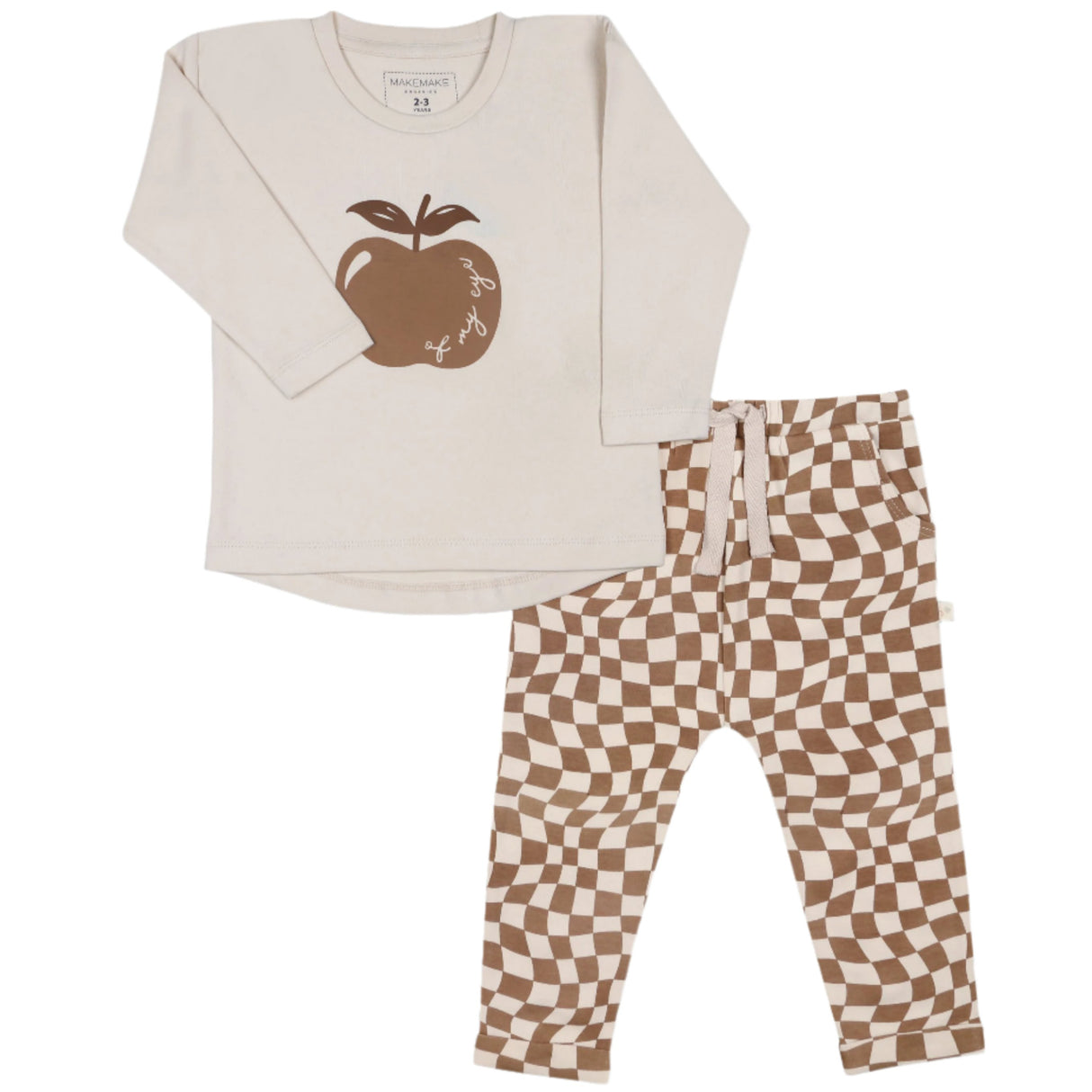 Organic Long Sleeve Tee & Pant Set - Apple Of My Eye - HoneyBug