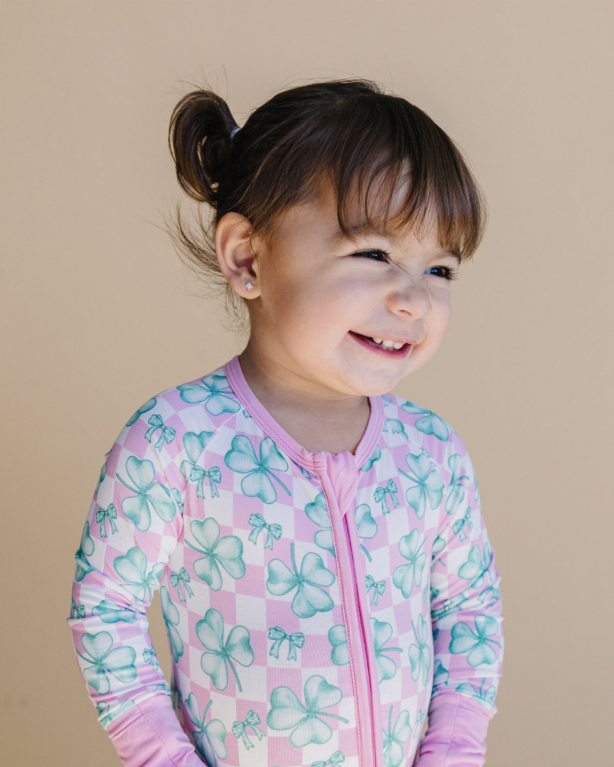 Bamboo Zip Romper | Shamrock & Bows - HoneyBug