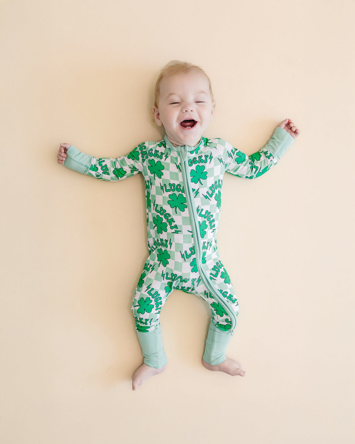 Bamboo Zip Romper | Lucky Shamrock - HoneyBug