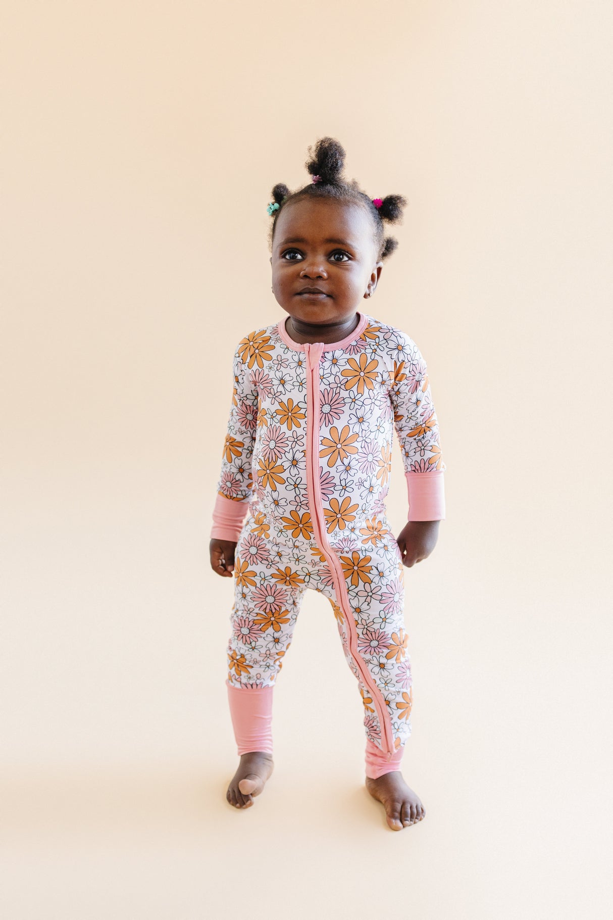 Bamboo Zip Romper | Retro Garden - HoneyBug