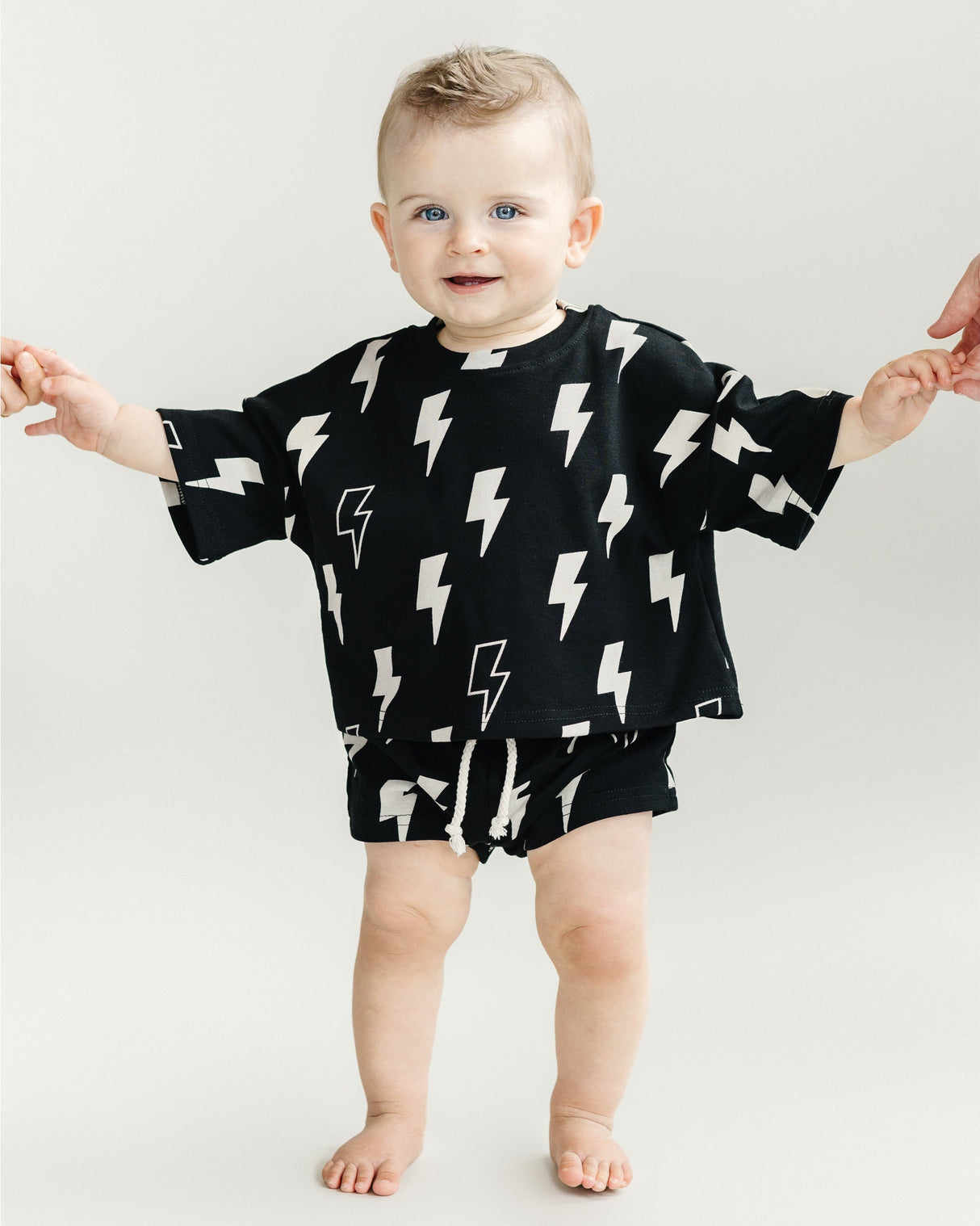 Shorts Set | Black Bolts - HoneyBug