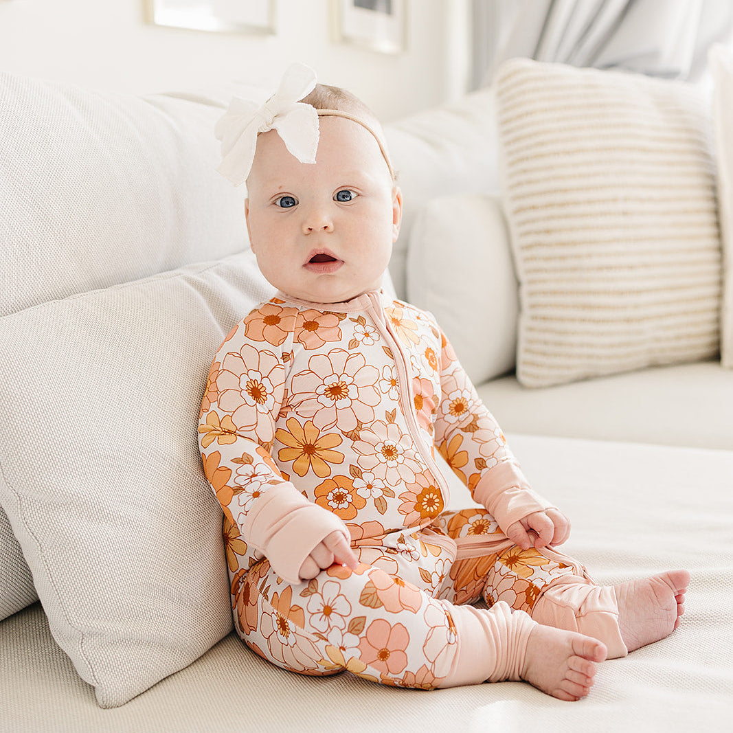 Bamboo Zip Romper | Sweet Blossom
