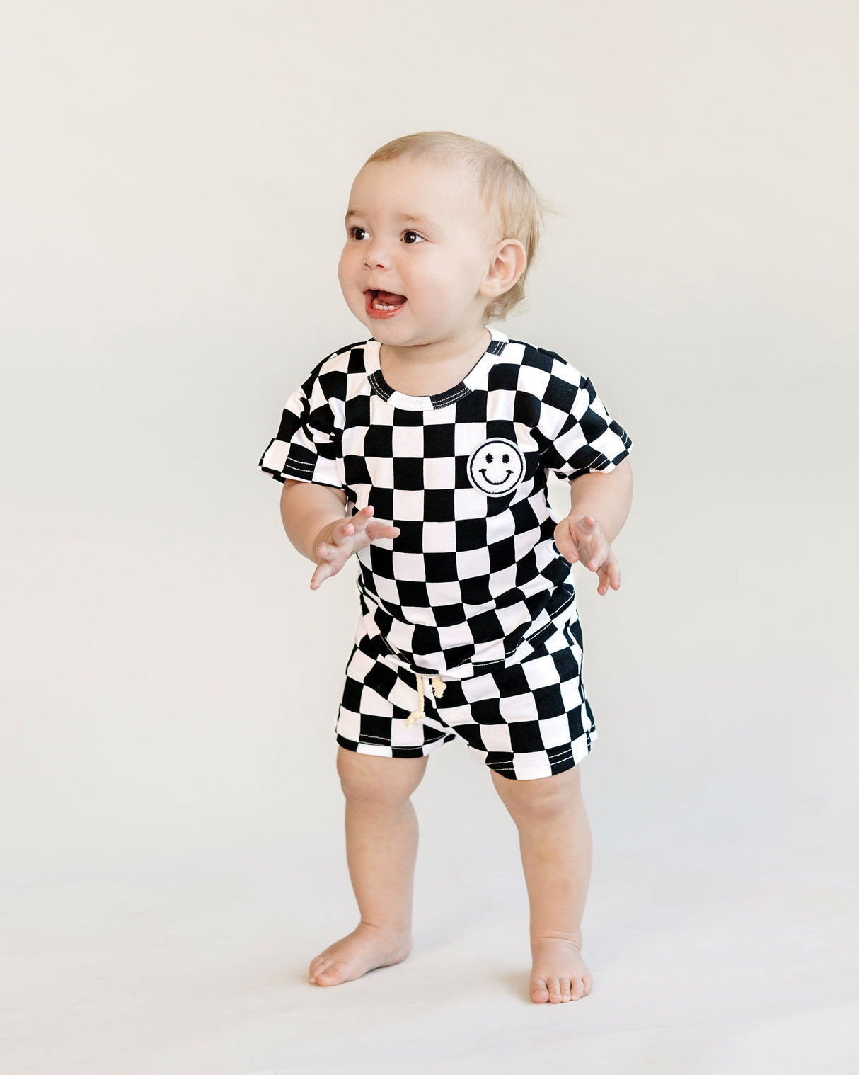 Checkered Shorts Set | Black - HoneyBug