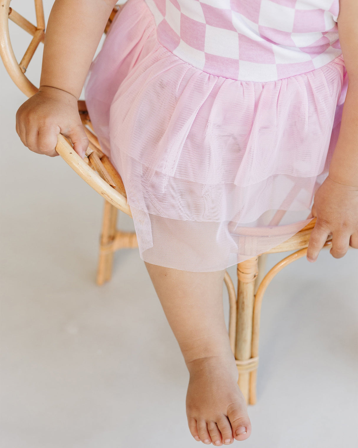 Tutu Romper | Checkered Pink - HoneyBug