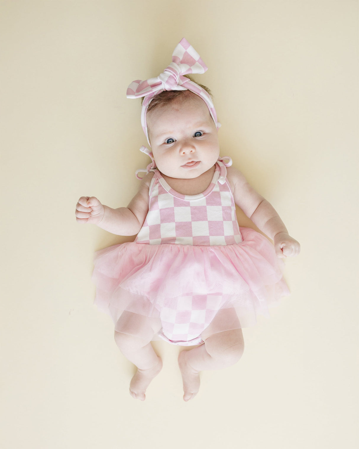 Tutu Romper | Checkered Pink - HoneyBug