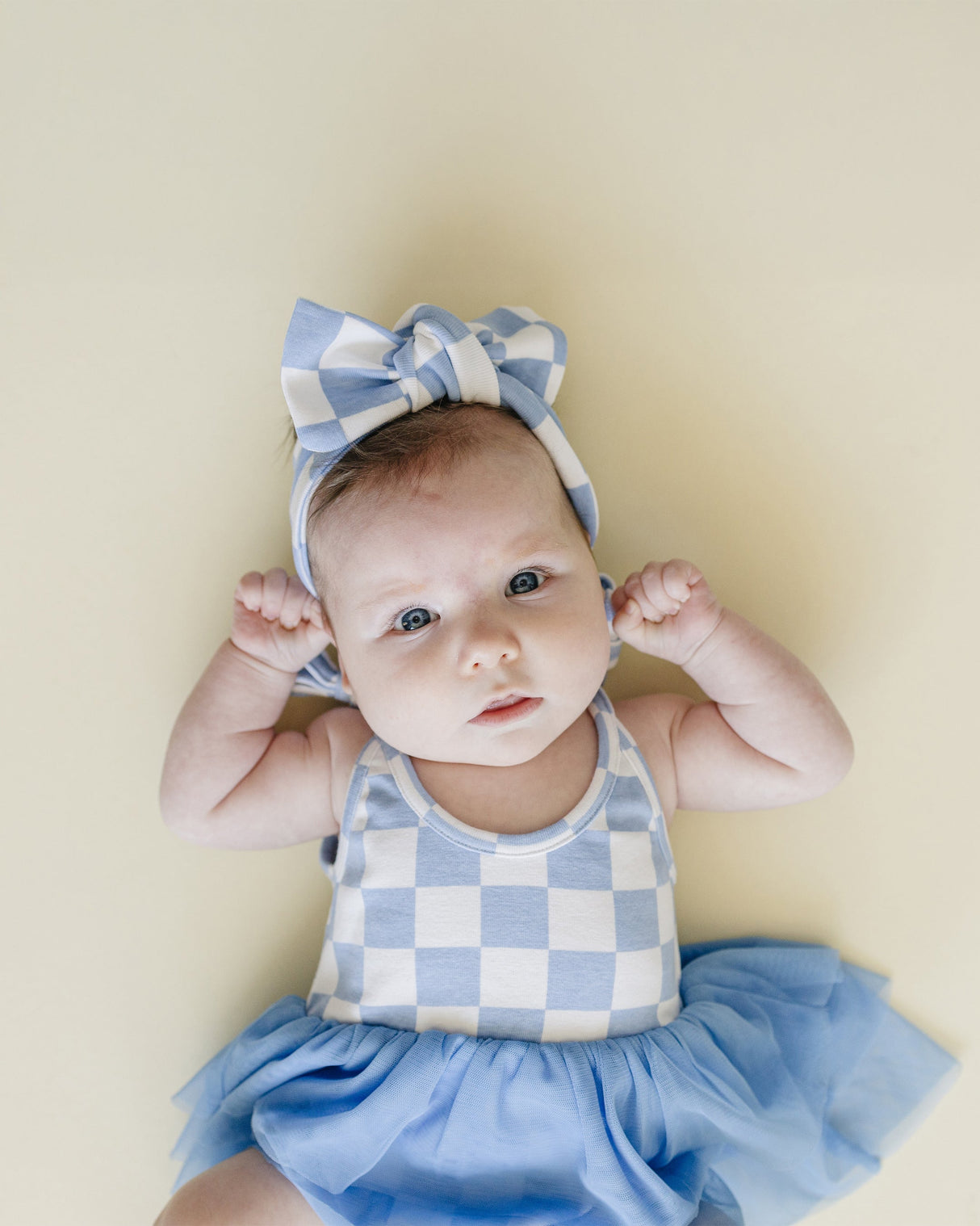 Tutu Romper | Checkered Blue - HoneyBug