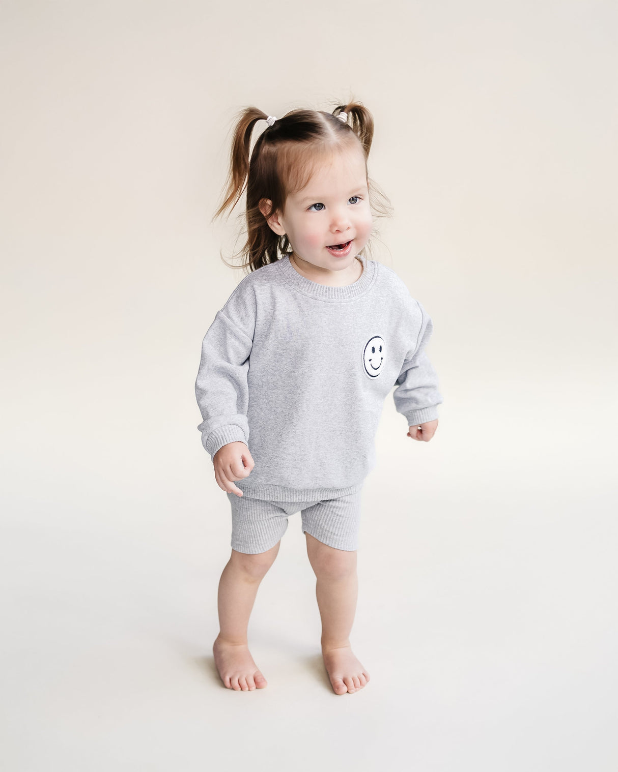 Biker Shorts Set | Gray - HoneyBug